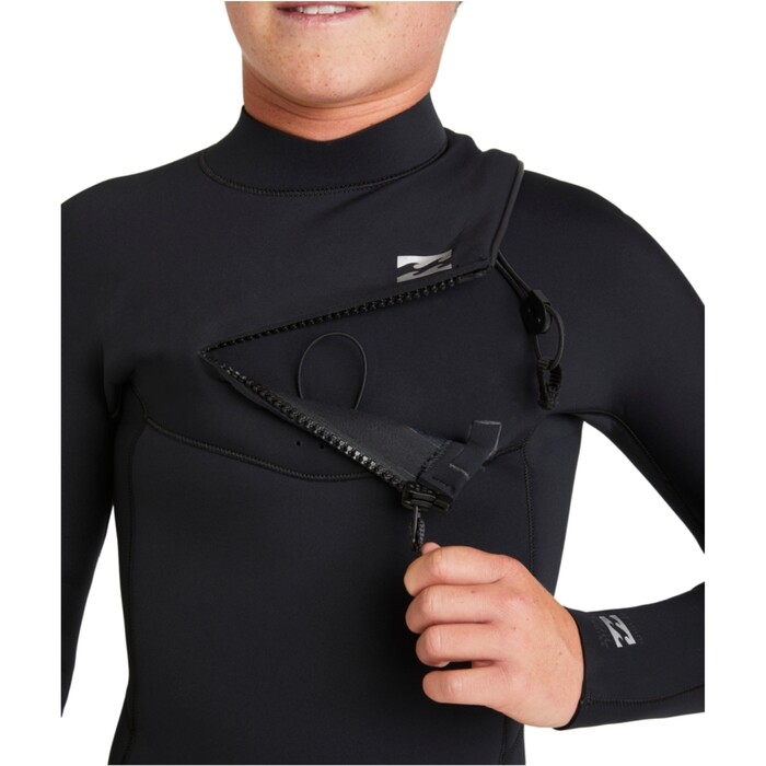 2024 Billabong Junior Foil 4/3mm Chest Zip Neopreno ABBW100155 - Black